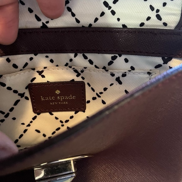 Kate Spade Maroon Red Crimson Shoulder/clutch Purse Gold Pyramid‎ Turn Lock - Picture 5 of 6